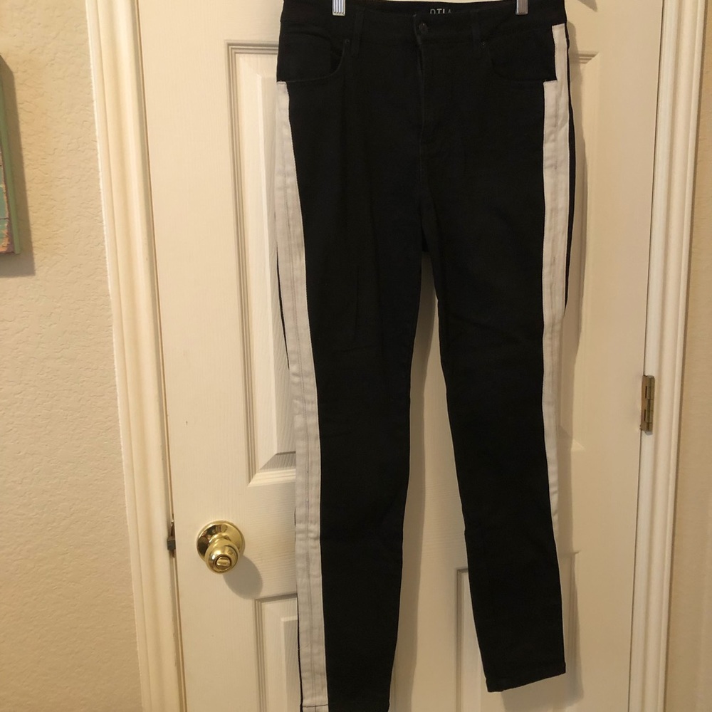 DTLA Black Jeans with White Stripe